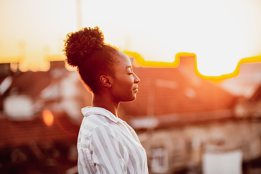 sunrise or sunset standing meditation